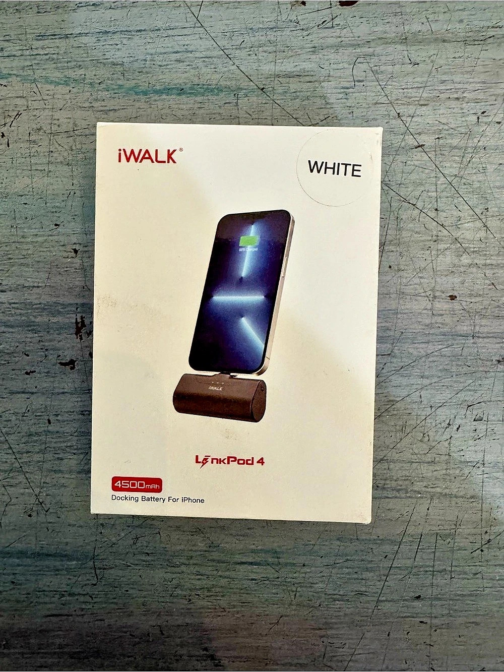 iWALK LinkPod 4 4500mAh White Portable Charger NWT